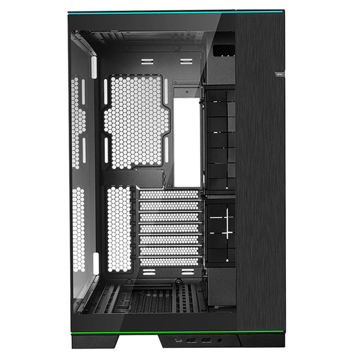 كيس LIAN LI O11D EVO RGB E-ATX متوسط الحجم لتجميعات الألعاب – أسود (بدون مراوح)