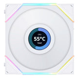مراوح LIAN LI UNI FAN TL LCD 120mm ARGB مع شاشة LCD بحجم 1.6 بوصة – عبوة 3 مراوح – ابيض