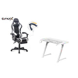 Gamax Bundles: Gaming Chair Model 1-LT001L  + TD-03 Carbon Fiber Gaming Table (White)