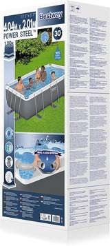 BESTWAY 4.04M X 2.01M X 1.00M RECTANGULAR POOL SET (Pool, Filter Pump(220-240V), Ladder, Chemconnect Dispenser, Compatible with Cartridge 58094(Ⅱ)220-240V)  56441 (Installation Not Included)