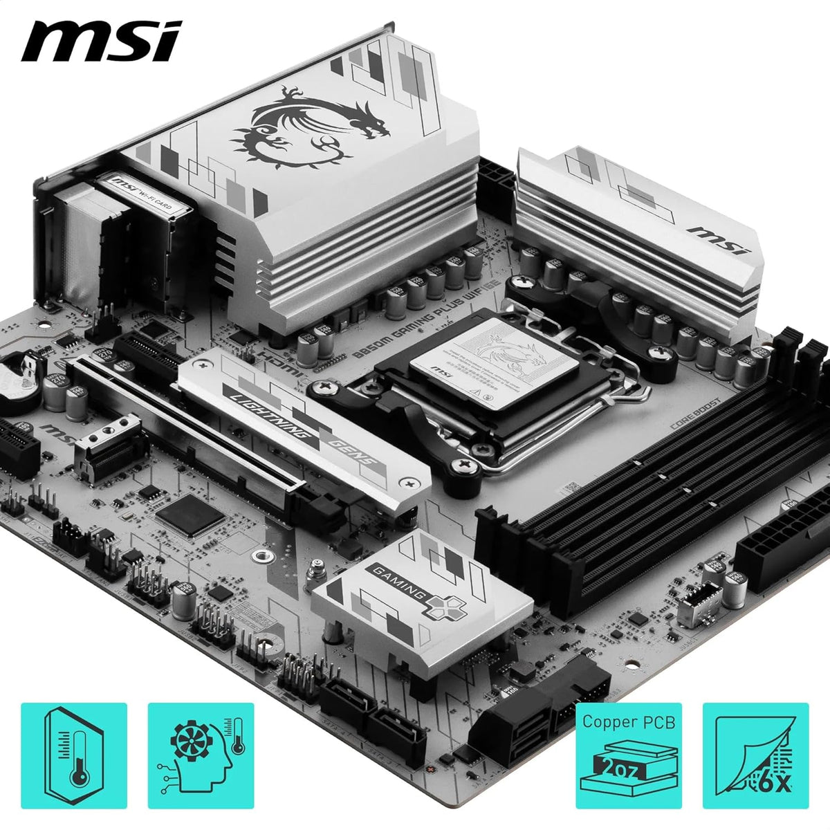 MSI B850M Gaming Plus WiFi 6E, AI mATX AM5 Motherboard