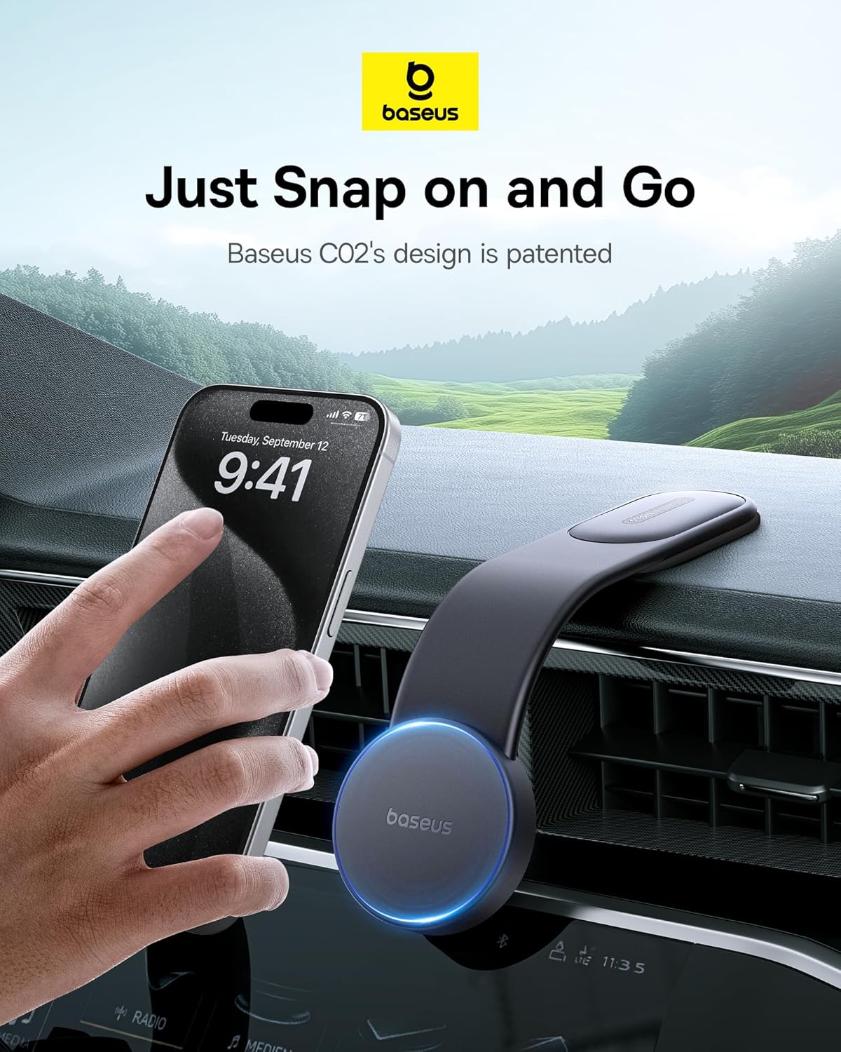 Baseus PrimeTrip C02 Air Magnetic Car Mount - Cluster Black