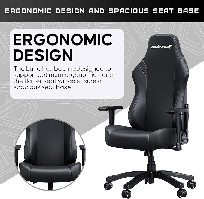 Andaseat LUNA Series Large Gaming Chair - Black