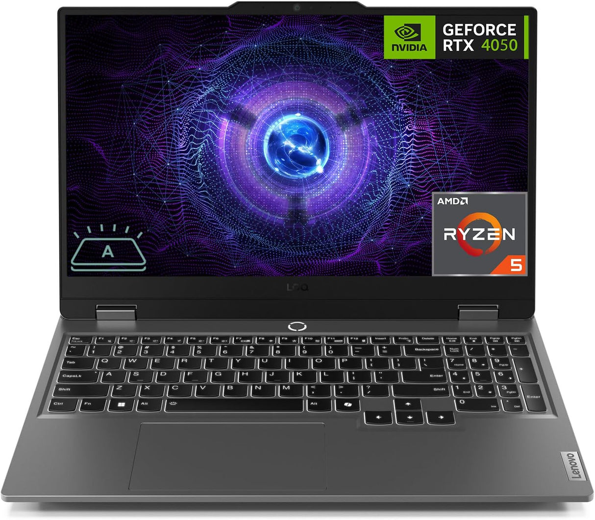 LENOVO LOQ Gaming Laptop Ryzen 5 7235HS, 16GB RAM, 512GB SSD, NVIDIA RTX 4050 6GB Graphic, 15.6" FHD 144Hz, Backlit Keyboard, Luna Grey, English Keyboard, Windows 11