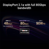 شاشة ألعاب Asus ROG Swift OLED PG27UCDM مقاس 27 بوصة بدقة 4K QD-OLED، معدل تحديث 240 هرتز، وقت استجابة 0.03 مللي ثانية، HDMI 2.1، AMD FreeSync Premium Pro، متوافقة مع G-SYNC - أسود