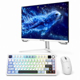 AULA F75MAX 75% Layout Ultimate White Blue Wireless Mechanical Keyboard With White Sades SL-Sealion Pro SA-F04F24W, 24" FHD 1920x1080, 144Hz, 1 ms, IPS, Flat Gaming Monitor & Logitech White Pro X Superlight 2 Gaming Mouse Special Bundle