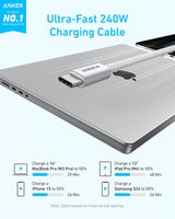 Anker Zolo USB-C to USB-C Cable 240W Braided (1.8m/6ft) - White A8060H22