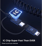 شاحن سيارة Choetech TC0038 بقوة 65W بمنفذ USB-C ومنفذ Lightning – شحن سريع