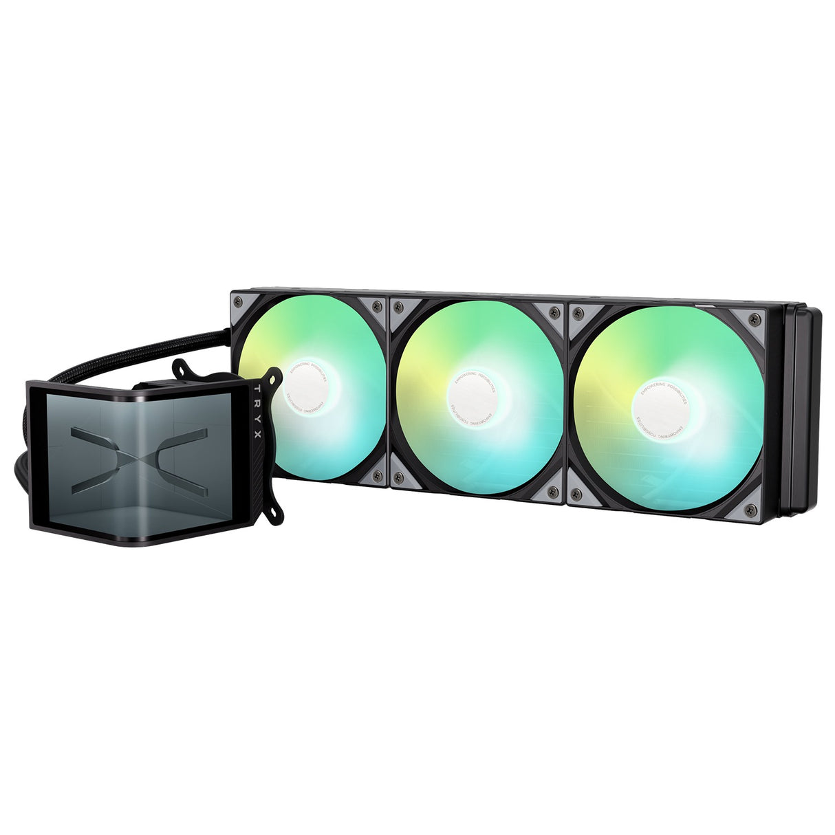 TRYX Panorama SE ARGB 360mm Liquid CPU Cooler With 6.67 Inch Rotatable AMOLED Screen - Black