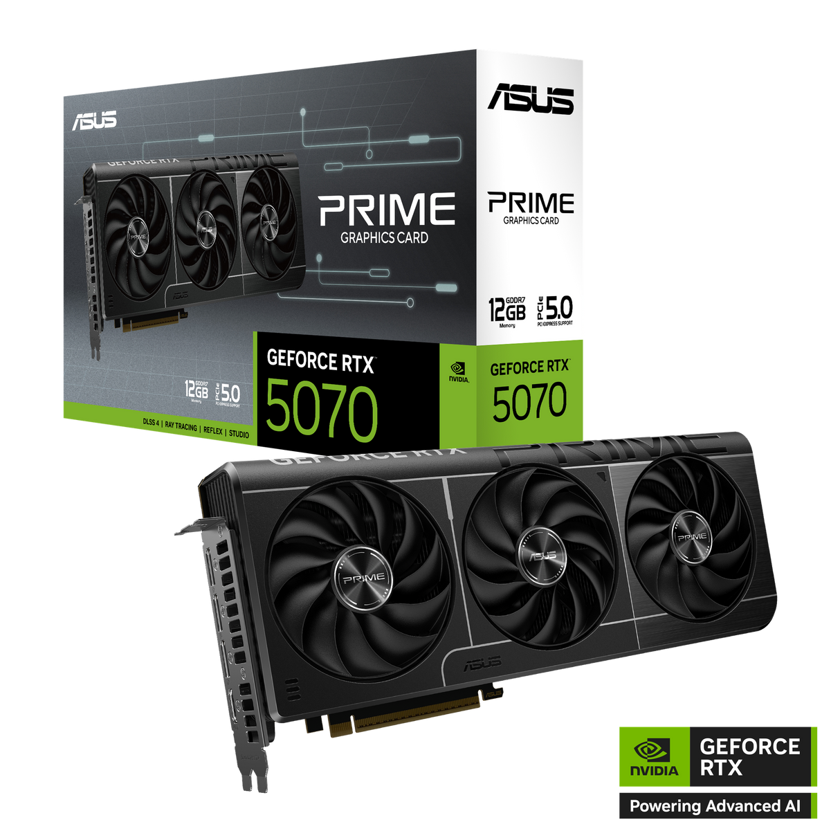 أسوس برايم GeForce RTX 5070 إصدار OC بسعة 12GB GDDR7