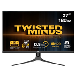تويستيد مايندز شاشة ألعاب مسطحة TM27QHD180IPS بتقنية IPS مقاس 27 بوصة، بدقة QHD (2560*1440)، ومعدل تحديث 180 هرتز، وزمن استجابة 0.5 مللي ثانية، ومنفذ HDMI 2.1 - أسود