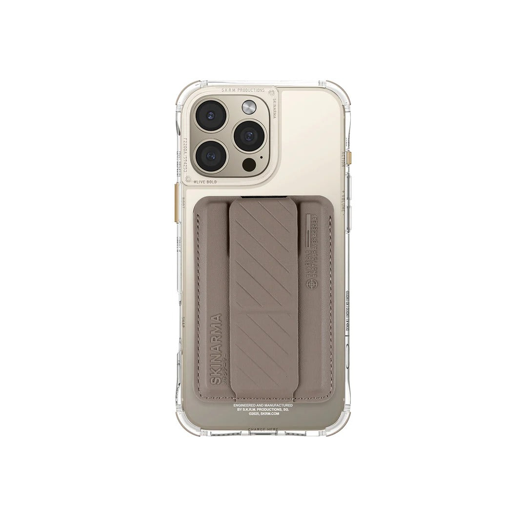 SKINARMA IPHONE PRO 6.3" (2024) SAIDO MAG-CHARGE (PRIME EDITION) + KADO MAGNETIC CARDHOLDER (BUNDLE PACK)-GOLD