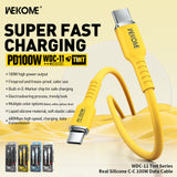 WEKOME WDC-11 Tint II Series Real Silicone 100W Data Cable Type-C to Type-C - White