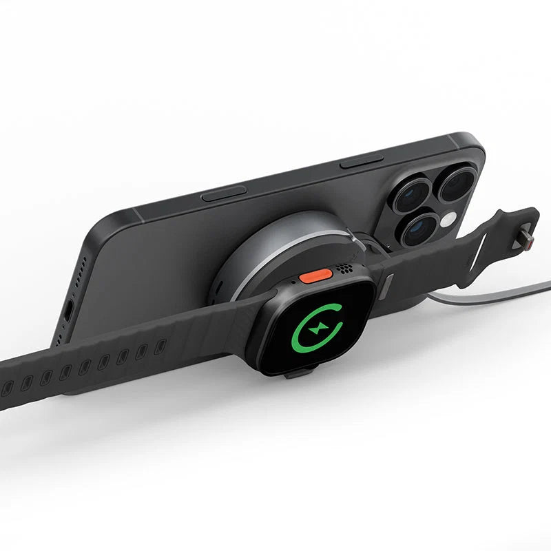 Energea MAGDUO ARC, 2IN1 PHONE  AND APPLE WATCH CHARGER WITH RETRACTABLE CABLE- GUN