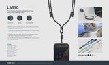 Energea LASSO LANYARD C-C CABLE 480MBPS, 240W WITH LANYARD CARD 1.5M -SAGE