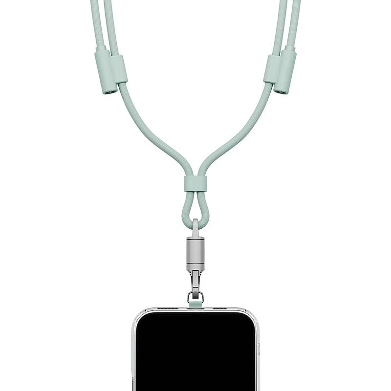 Energea LASSO LANYARD C-C CABLE 480MBPS, 240W WITH LANYARD CARD 1.5M -SAGE