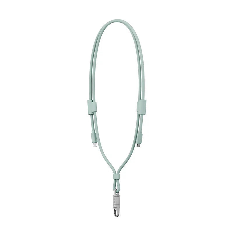 Energea LASSO LANYARD C-C CABLE 480MBPS, 240W WITH LANYARD CARD 1.5M -SAGE