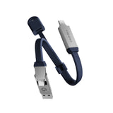 مفتاح Energea Sheath 2 في 1 USB-C إلى USB-C + USB-A بسرعة 480 ميجابت في الثانية مع كابل 60 واط بطول 15 سم - أزرق