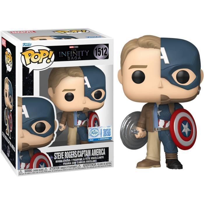 Pop! Marvel: IS Split - Captain America / Steve (Exc) - 10cm