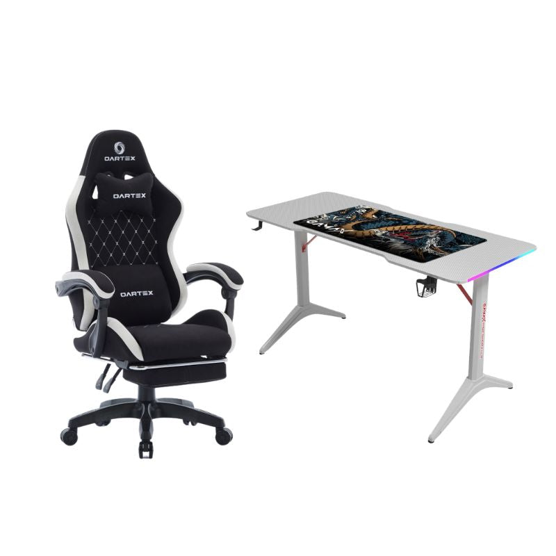 Oartex Fiber Chair Model LD035 with Gamax D2208 fiber Gaming Table 120*60*74 (installation Not Included)