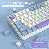 ATTACK SHARK X85 Tri-Mode 75% Gasket mounted Mechanical Keyboard - White Purple Jade Switch (Arabic)