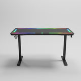 Gamax P206 Tempered Glass Surface Gaming Table 120*60*74 cm with Mousepad & Full RGB - Black (Installation Not Included)