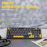 ATTACK SHARK X98PRO 99 Keys Tri-Mode Gaming Keyboard with LED Color Display & Number Pad - Black Star Blueberry switch (Arabic)