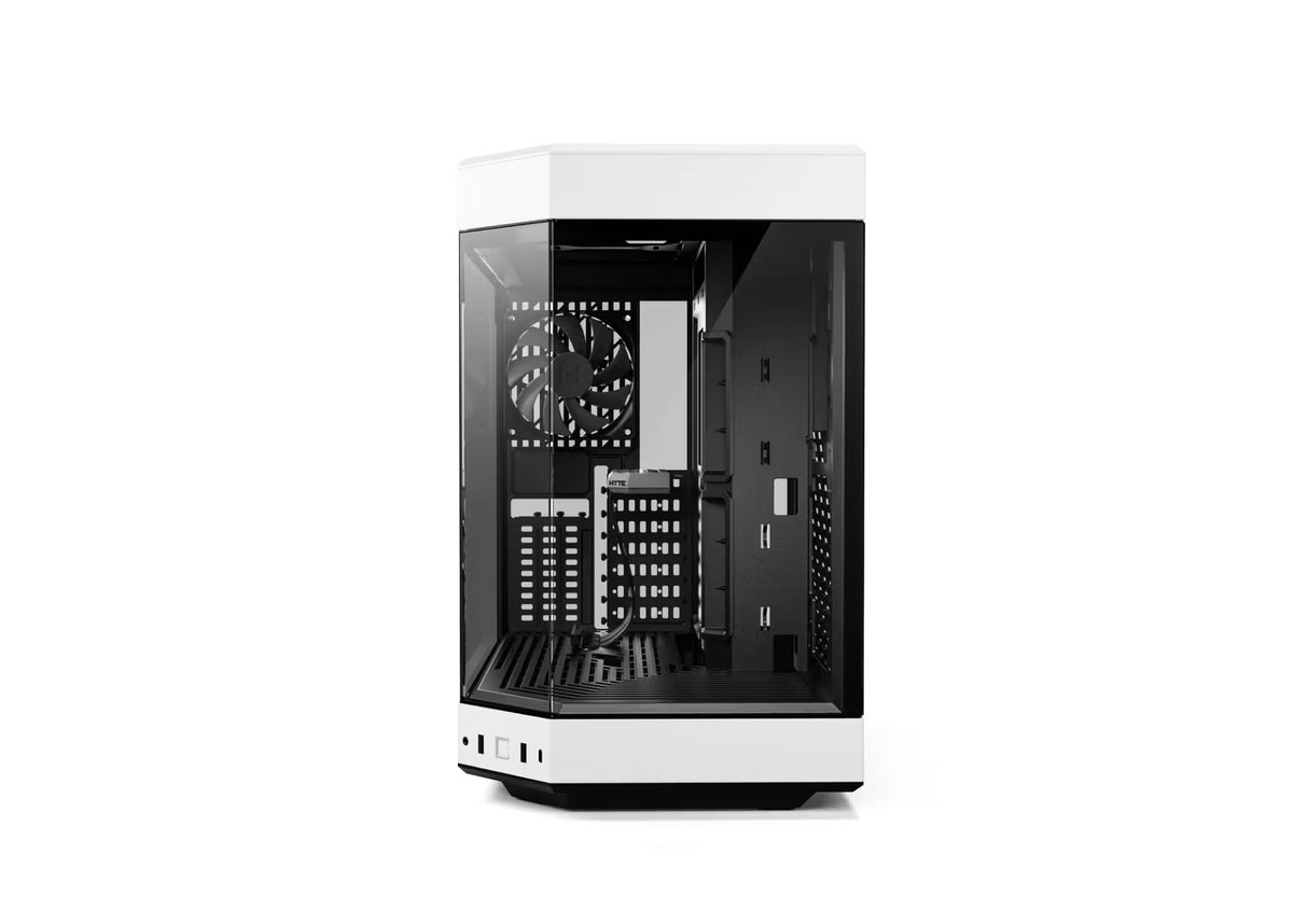 HYTE Y60 Dual Chamber Panoramic Tempered Glass ATX Case With 3 Fans - Black/White