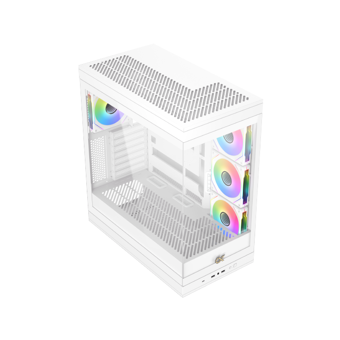 كمبيوتر ألعاب بمعالج انتل كور i7-14700F، كرت شاشة RTX 5070  النسخة البيضاء 12GB، رام 16 جيجابايت  DDR5