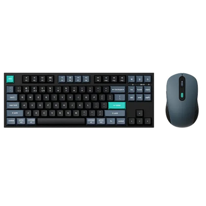 كومبو كيبورد Keychron B33 عربي وماوس BM25 لاسلكي، بتصميم ٨٠٪ TKL – أسود وأخضر