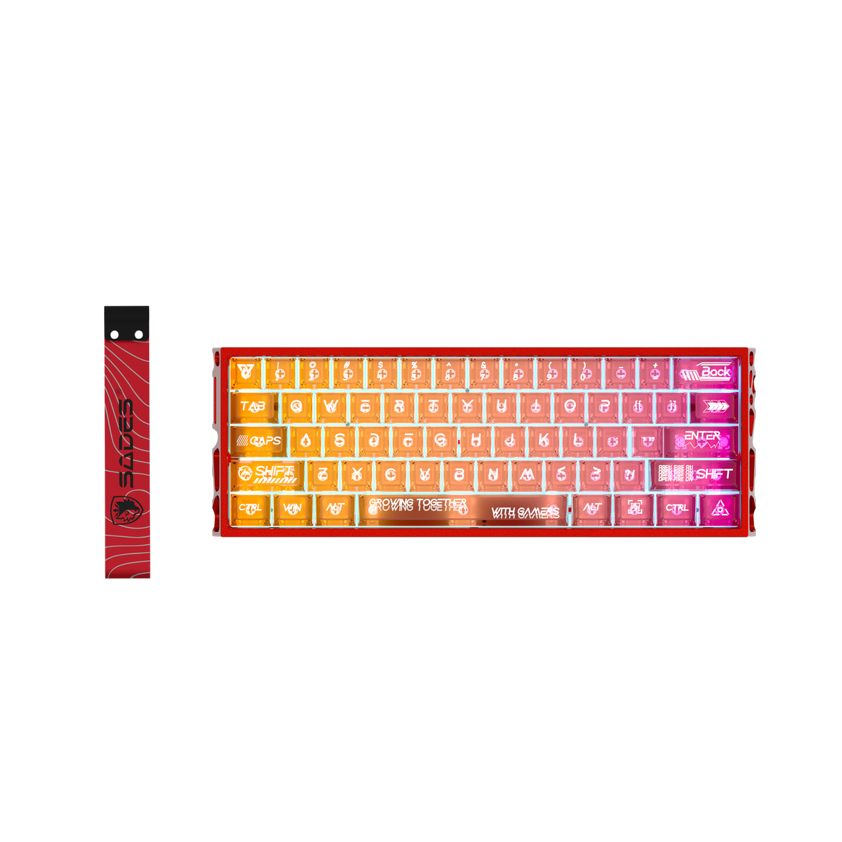 Sades Void Fission 60 Ultra Compact 60% Hall Effect Magnetic Switch Wired Keyboard - Red