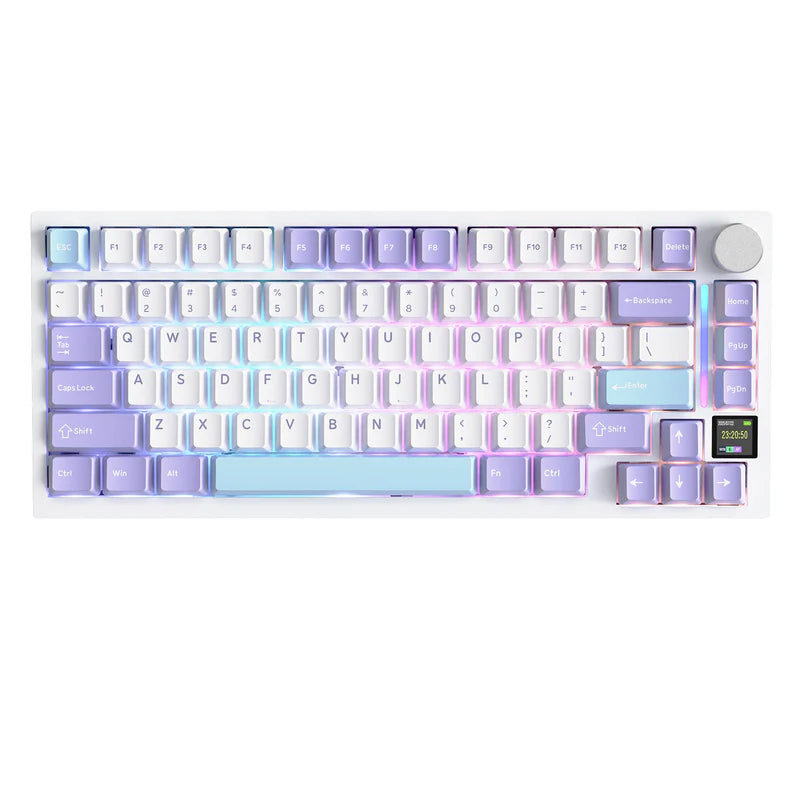 لوحة مفاتيح ميكانيكية ATTACK SHARK X820 Ultra Tri-Mode 75% Gasket - Star White Lavender + Shark Switch