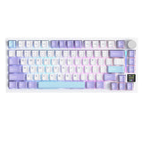 لوحة مفاتيح ميكانيكية ATTACK SHARK X820 Ultra Tri-Mode 75% Gasket - Star White Lavender + Shark Switch