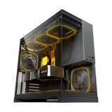 Geometric Future Model 5 Mid Tower Glass Case with 5 Fans  - Black & Gray