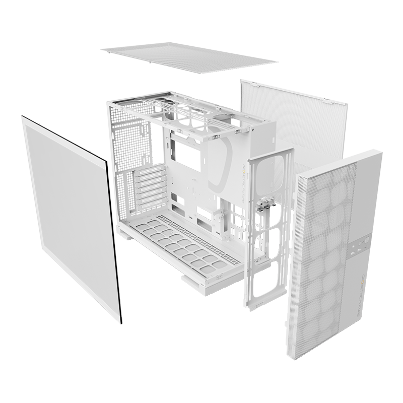 Geometric Future Model 5 Vent Mesh Mid Tower Case with 2503-140mm fan x5 - White