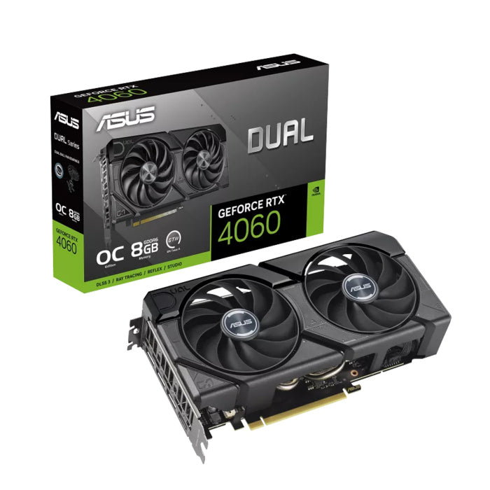 كرت شاشة ASUS Dual GeForce RTX 4060 EVO OC Edition 8GB GDDR6 - اسود