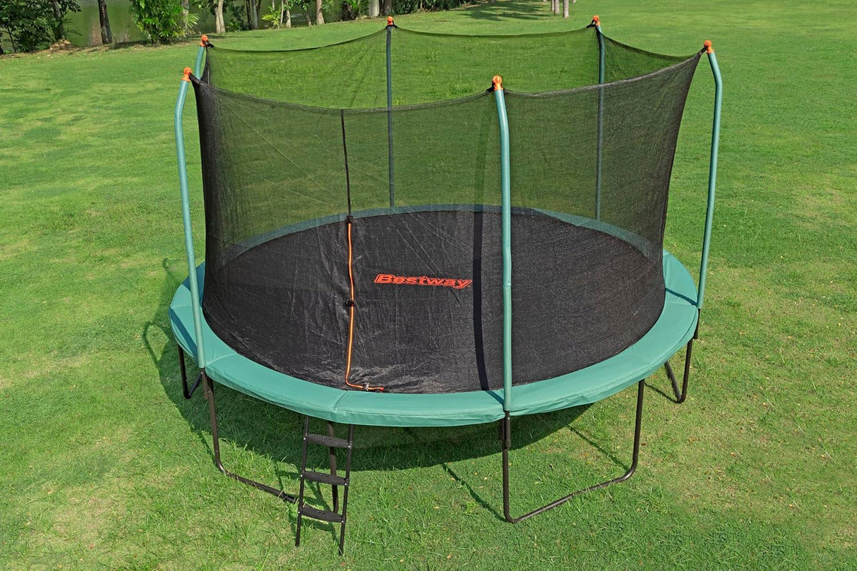 BESTWAY 4.27m x 2.86m Xtreme Air Trampoline (1 trampoline, 1 spring-loading tool, 6 anchors, 12 foot pads, 1 ladder) Age 6+ 59105 (Installation Not Included)