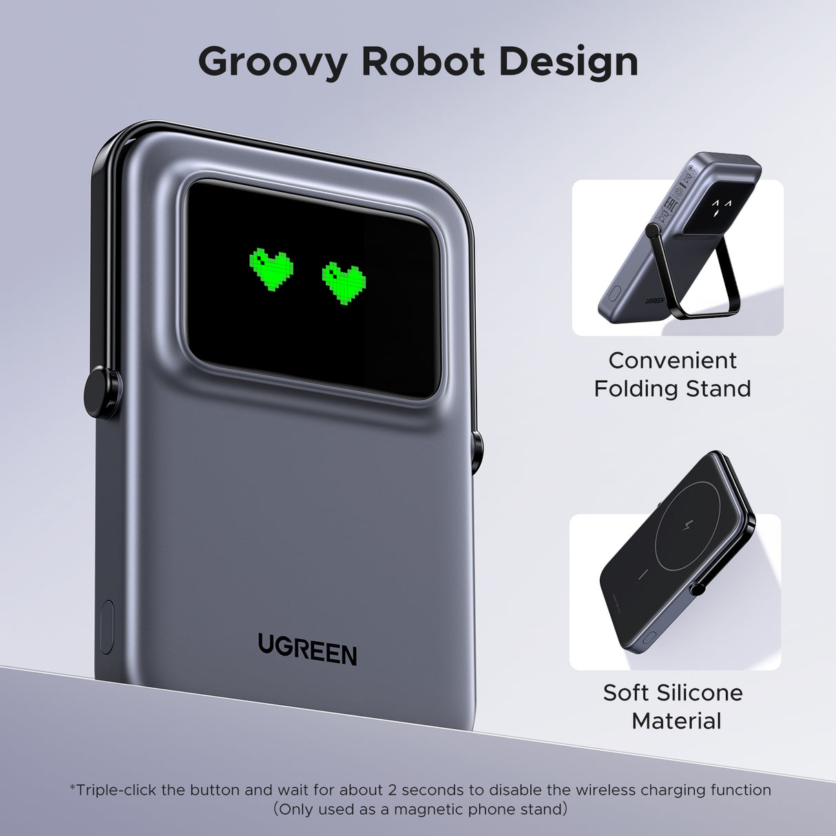 بنك الطاقة اللاسلكي المغناطيسي UGREEN بسعة 5000mAh – 18.5 واط ساعة