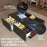 Gamax  Smart Coffee Table with 135L Refrigerator (TB-135) - Wooden