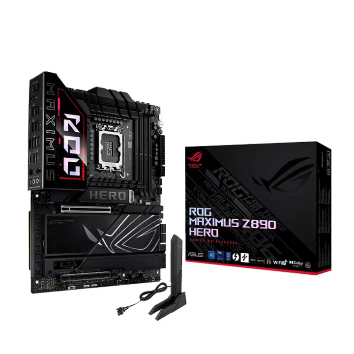 اللوحة الأم Asus ROG Maximus Z890 Hero WiFi 7، DDR5، بتصميم ATX للألعاب