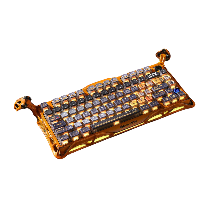 جرافاستار ميركوري كي 1 برو لوحة مفاتيح الألعاب الميكانيكية اللاسلكية 75% إصدار الحرب الخاصة - اصفر