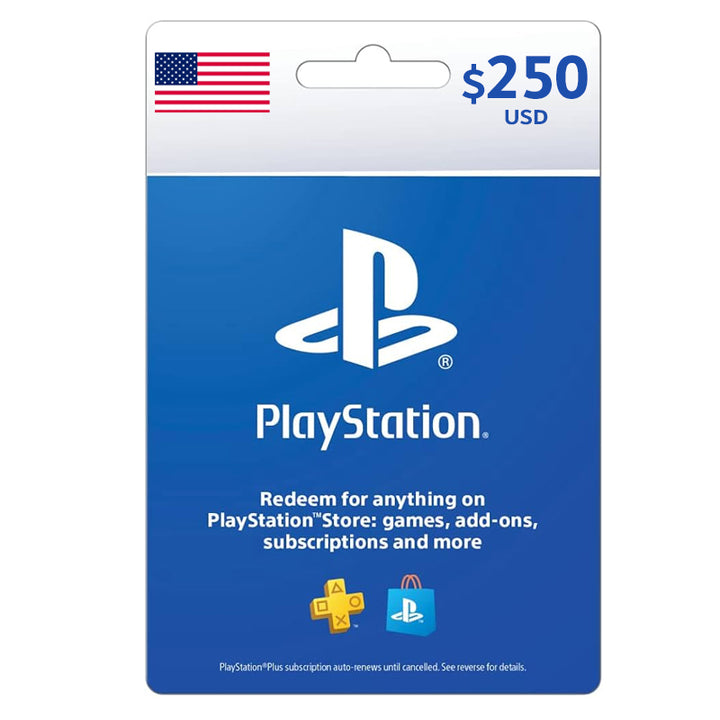 بطاقة متجر بلايستيشن هدية مئتان وخمسون دولار أمريكا نسخة فعلية