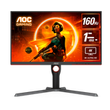 AOC شاشة ألعاب مسطحة بتقنية IPS من طراز U27G3X، مقاس 27 بوصة، بدقة UHD (3840 × 2160)، ومعدل تحديث 160 هرتز، وزمن استجابة 1 مللي ثانية، ومنفذ HDMI 2.1 - أسود