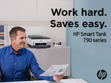 طابعة HP Smart Tank 790 متعددة الوظائف - سرعة طباعة 15 صفحة في الدقيقة / دقة 4800 نقطة في البوصة / مقاس A4 / منافذ USB / LAN / Wi-Fi / فاكس / بلوتوث / طابعة نفث حبر ملونة