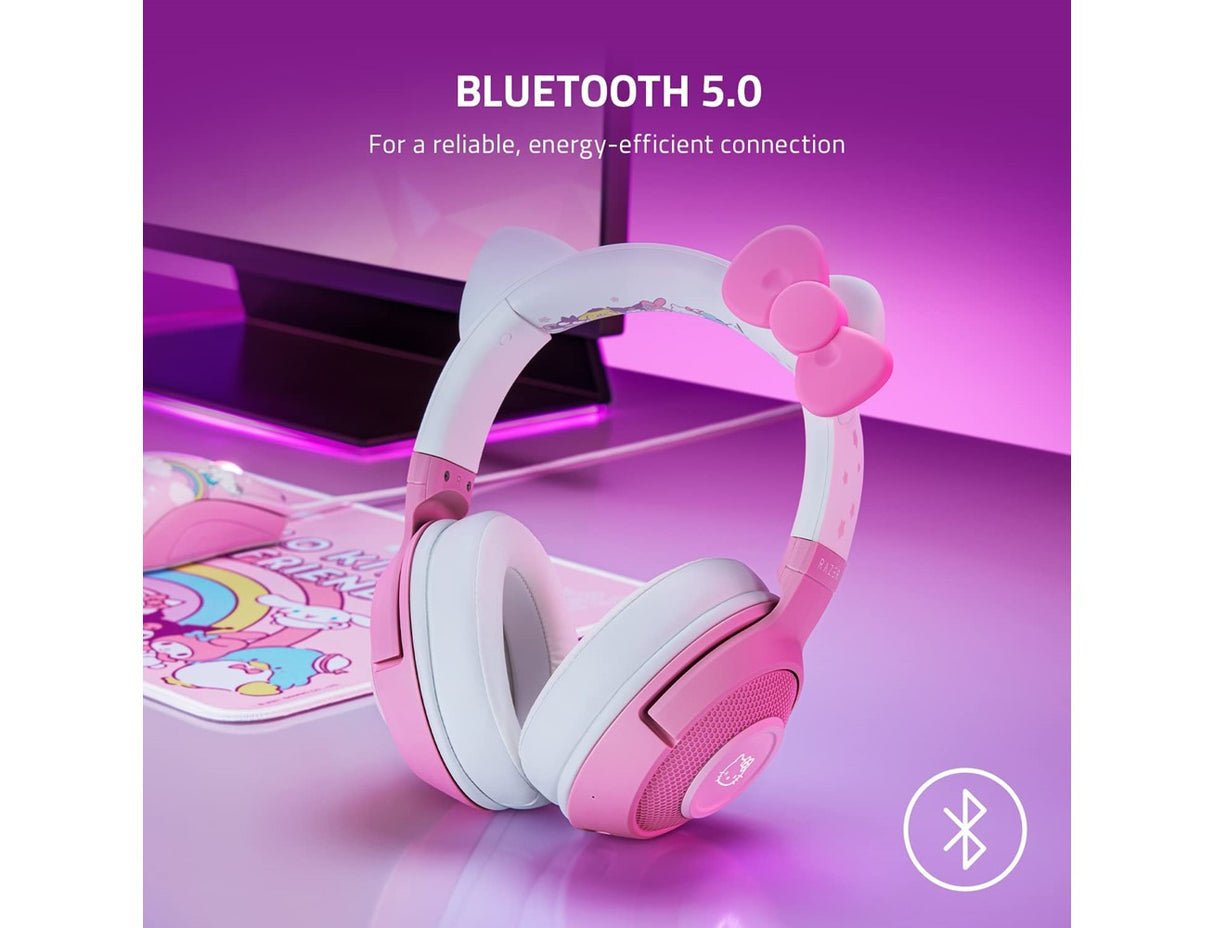 Razer Kraken BT Wireless Bluetooth Gaming Headset with Razer Chroma RGB - Hello Kitty & Friends Edition