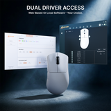 ATTACK SHARK V8 Ultra-Light Ergonomic Right-handed Ergonomic Wireless Gaming Mouse up to 42000 DPI - White