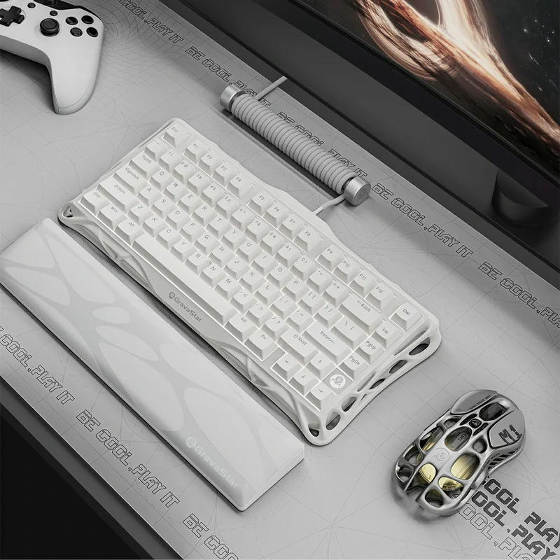 GravaStar Mercury K1 Lite 75% Wireless Mechanical Gaming Keyboard - Snow White