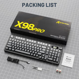 ATTACK SHARK X98PRO 99 Keys Tri-Mode Gaming Keyboard with LED Color Display & Number Pad - Gradient Black Blueberry switch