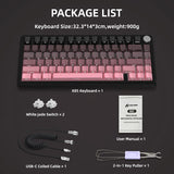 ATTACK SHARK X85 Tri-Mode 75% Gasket mounted Mechanical Keyboard - BlackBerry White Jade switch