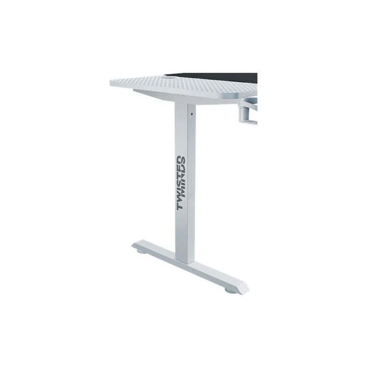 Twisted Minds Paradox Adjustable Gaming Desk, 120x60 cm,with Cup Shelf, Headphone Hook & Mousepad - White (Installation Not Included)